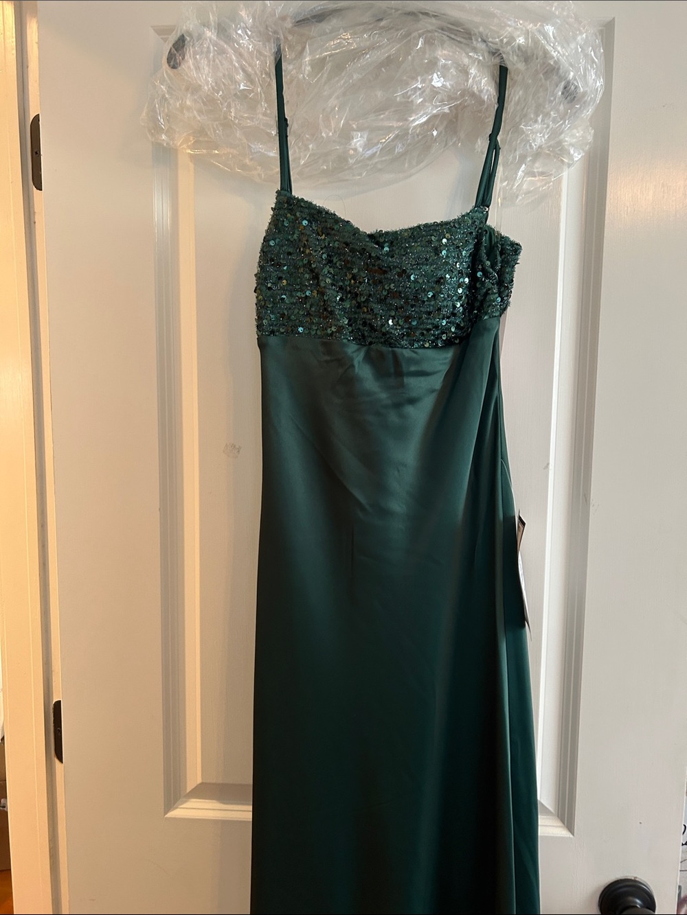 Emerald Sundae Dark Emerald Sequin Bodice Formal Gown